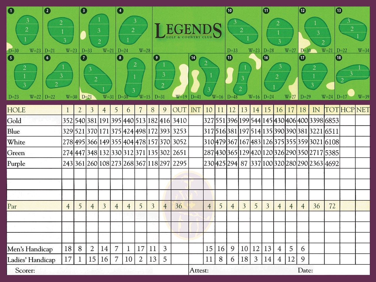 Course Details & Scorecard Legends Golf & Country Club