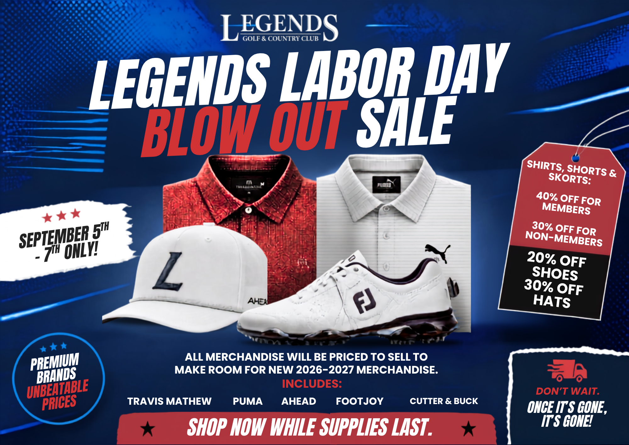 Labor Day Blow Out Sale Flyer (LEGENDS)