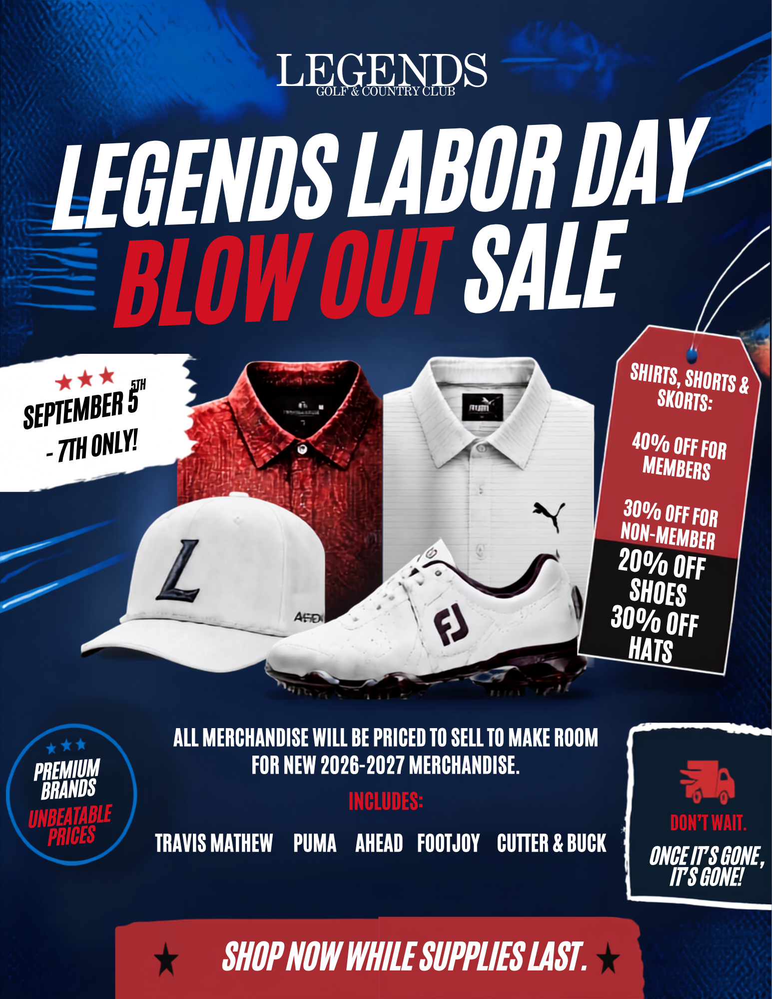 Labor Day Blow Out Sale Flyer (LEGENDS)
